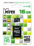 Флэш-карта MIREX MICRO SDHC 16GB CLASS10 с адаптером 13613-AD10SD16