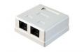 YH-7014 Розетка RJ45 2-портовая cat.5 неэкранированная белая