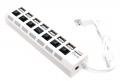 Концентратор 5bites HB27-203PWH.7xUSB 2.0 внешний блок питания, индивидуальные переключатели питания